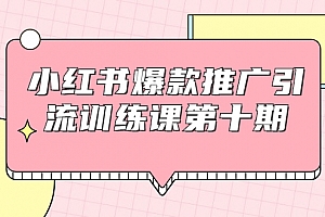 小红书爆款推广引流训练课第十期,手把手带你玩转小红书,轻松月入过万