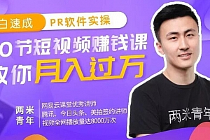 小白速成PR软件实操:20节短视频赚钱课,教你月入过万