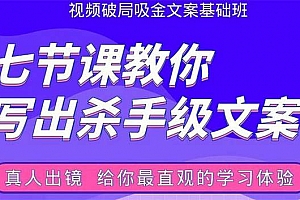 张根视频破局吸金文案班:七节课教你写出杀手级文案
