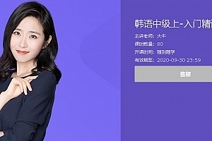 大牛·韩语中级上-入门精讲班视频教程