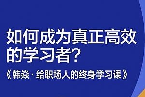 韩焱·给职场人的终身学习课 如何成为真正高效的学习者