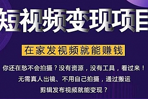 随风·短视频变现项目,在家发视频就能赚钱