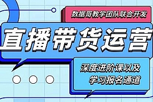 数据哥·新直播带货运营课(含电子资料)