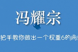 冯耀宗seo教程手把手教你做出权重6的网站