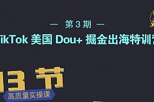 TIKTOK美国DOU+掘金出海特训营