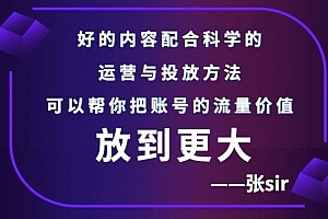 张sir账号流量增长课,让你的流量更精准