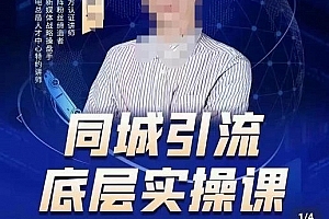董十一同城引流底层逻辑实操课,教你从零到1做一个可以引流的同城号