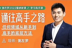 粥左罗通往高手之路•任何领域从新手到高手的底层方法