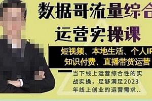 数据哥流量综合运营实操课:短视频、本地生活、个人IP知识付费、直播带货运营