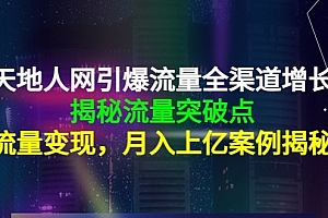 张琦·天地人网引爆流量全渠道增长,揭秘流量突破点