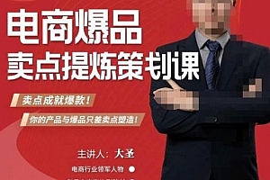 大圣·电商标品爆款卖点策划课,标品卖点成就爆款,可落地卖点提炼课
