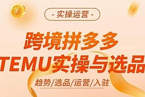 跨境拼多多TEMU实操与选品,掌握平台运营方法技巧,选品避坑12条标准,爆款的底层思路等