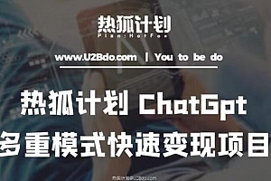 热狐计划:王大陆ChatGpt多重变现实操课,多种模式快速变现