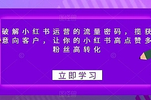 破解小红书运营的流量密码,揽获意向客户,让你的小红书高点赞多粉丝高转化