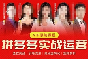 2023推易拼多多实战运营,选款测品、引爆流量、高点击转化、规则解析