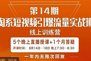 南掌柜·淘系短视频引爆流量实战班,短视频是一个没有天花板的流量入口