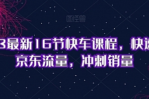 2023最新16节快车课程,快速提升京东流量,冲刺销量