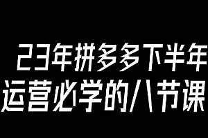 大牙·23年下半年拼多多运营必学的八节课(18节完整)