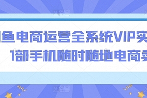 闲鱼电商运营全系统VIP实操课,1部手机随时随地电商卖货