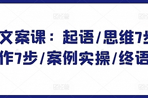 爆款文案课:起语/思维7步/创作7步/案例实操/终语