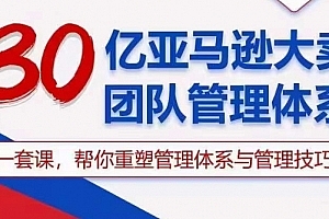 30亿亚马逊大卖团队管理体系,一套课帮你重塑管理体系与管理技巧