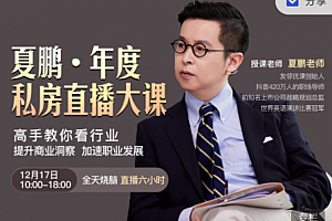 夏鹏·《高手教你看行业》提升商业洞察,加速职业发展