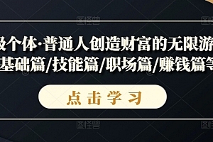 超级个体·普通人创造财富的无限游戏,基础篇/技能篇/职场篇/赚钱篇等