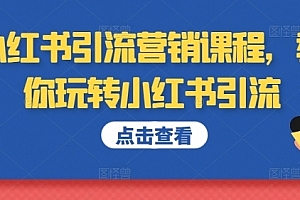 小红书引流营销课程,教你玩转小红书引流