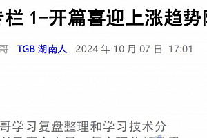 TGB湖南人241007 金牛专栏1-开篇喜迎上涨趋势阶段 PDF文章