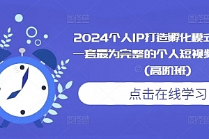 2024个人IP打造孵化模式流程课,一套最为完整的个人短视频落地课程(高阶班)