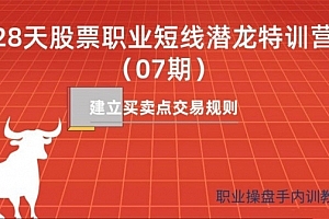 【天智一飞】一飞金融《28天股票职业短线潜龙特训营07期》--建立买卖点交易规则