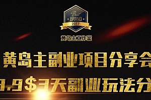 黄岛主副业分享会1期:3天3个副业玩法,速度上车