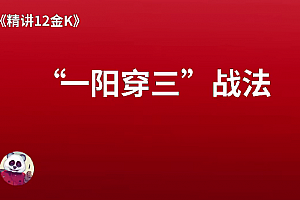 熊猫交易学社 黄金VIP 系统课精讲12金K
