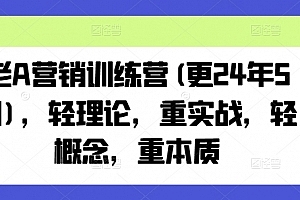老A营销训练营,轻理论,重实战,轻概念,重本质