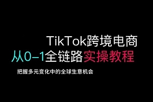 TikTok跨境电商从0-1全链路全方位实操教程,把握多元变化中的全球生意机会