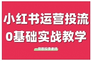 李老师小红书运营投流,小红书广告投放从0到1的实战课,学完即可开始投放