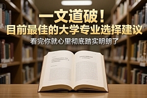 付费文章:一文道破!目前最佳的大学专业选择建议,看完你就心里彻底踏实明朗了