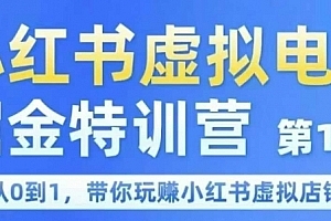 锋声小红书虚拟电商掘金特训营第1期,从0到1,带你玩转小红书虚拟店铺