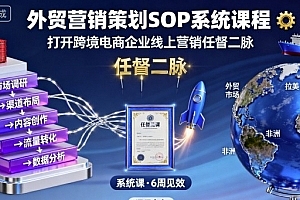 外贸营销策划SOP系统课程,打开跨境电商企业线上营销任督二脉