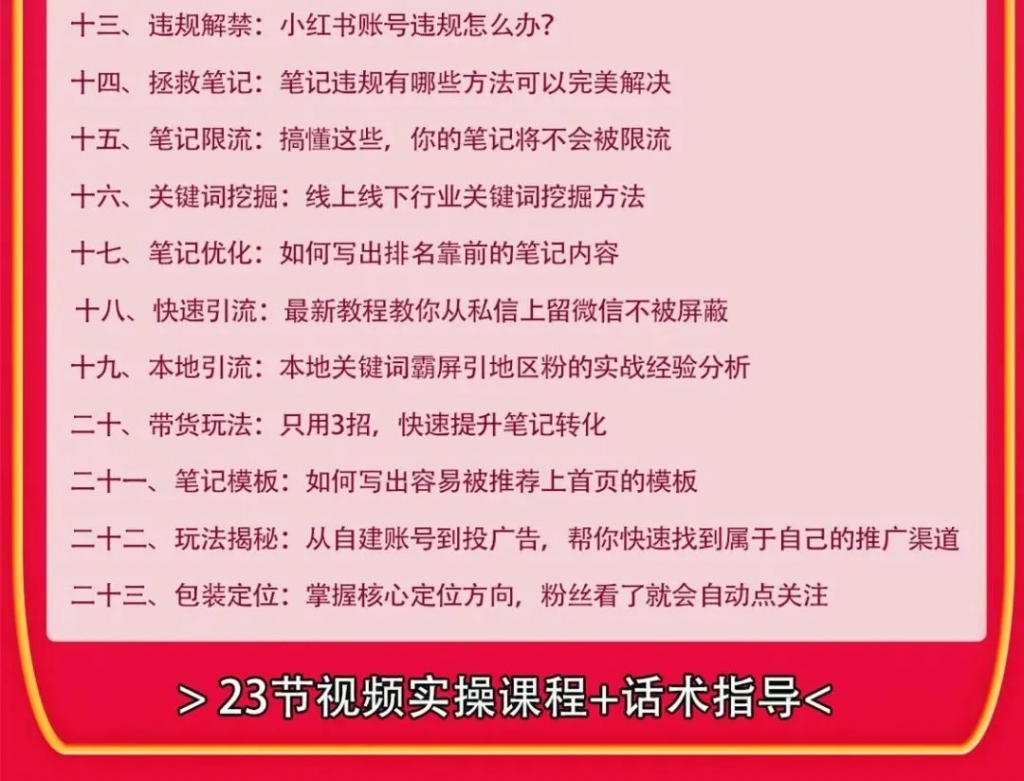 狼叔：小红书爆款推广引流训练课9.0，手把手带你玩转小红书