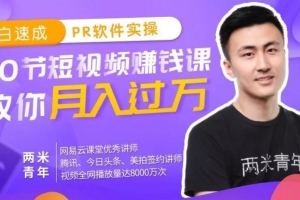 小白速成PR软件实操:20节短视频赚钱课,教你月入过万