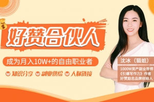 猫姐好赞合伙人9课打包：成为月入10W+的自由职业者