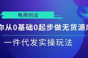 从0起步做无货源店群一件代发