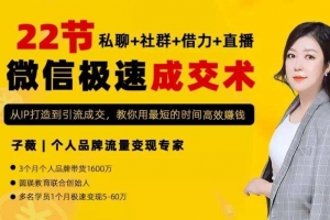 22节微信极速成交术，每月多赚30000+