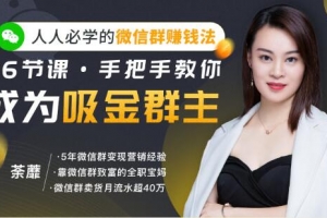 人人必学的微信群赚钱法，16节课手把手教你成为吸金群主