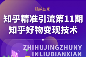 狼叔知乎精准引流第11期课程视频