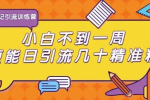 清和行记引流训练营：小白日引流几十精准粉