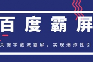 百度霸屏快排精讲实战，关键字截流霸屏