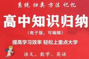 高中知识归纳电子版，9科全套，2021高考必看