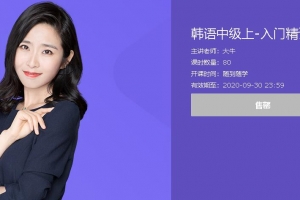 大牛·韩语中级上-入门精讲班视频教程